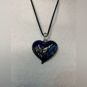 Foil Glitter Resin Heart Necklace